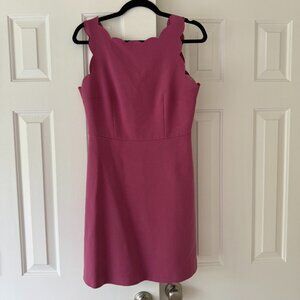 Pink scalloped square neck dress Jcrew Size 4